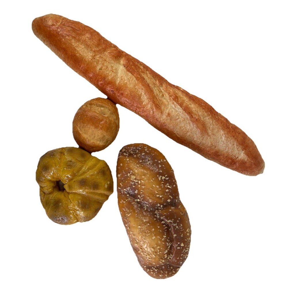 Faux Bread Lot Croissant Bread Loaf Two French Baguette Bread Food Prop Display